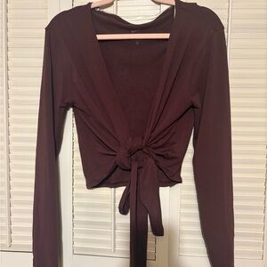 Nike burgundy Tie-Front Blouse!